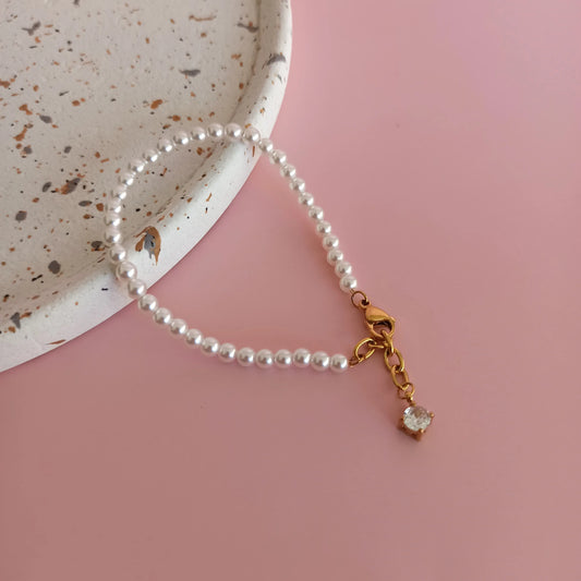 Bracelet en acier inoxydable avec des perles