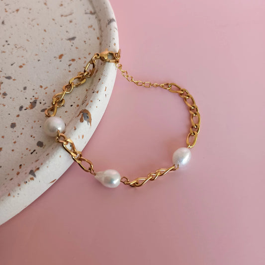 Bracelet en acier inoxydable oceane avec trois perles